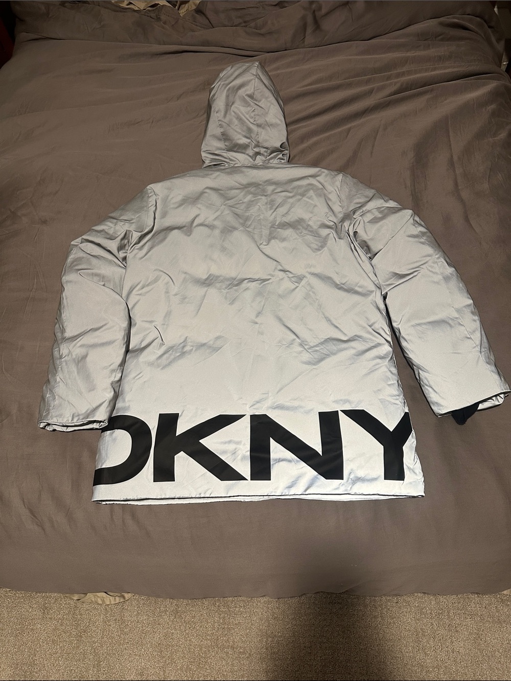 DKNY 3M Reflective Hooded Puffer Jacket - Picture 2 of 5